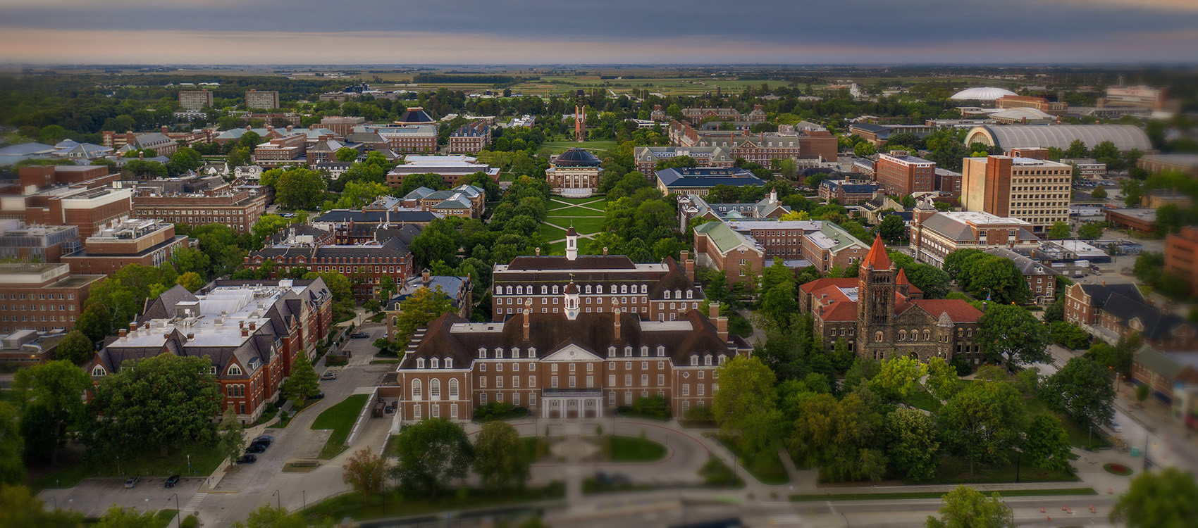 Aerial shot of the University of Illinois